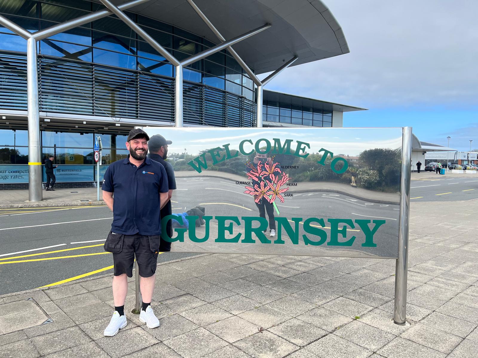 PTS Compliance Engineer arriving at Guernsey Airport ready to test hotels electrical installation - EICR